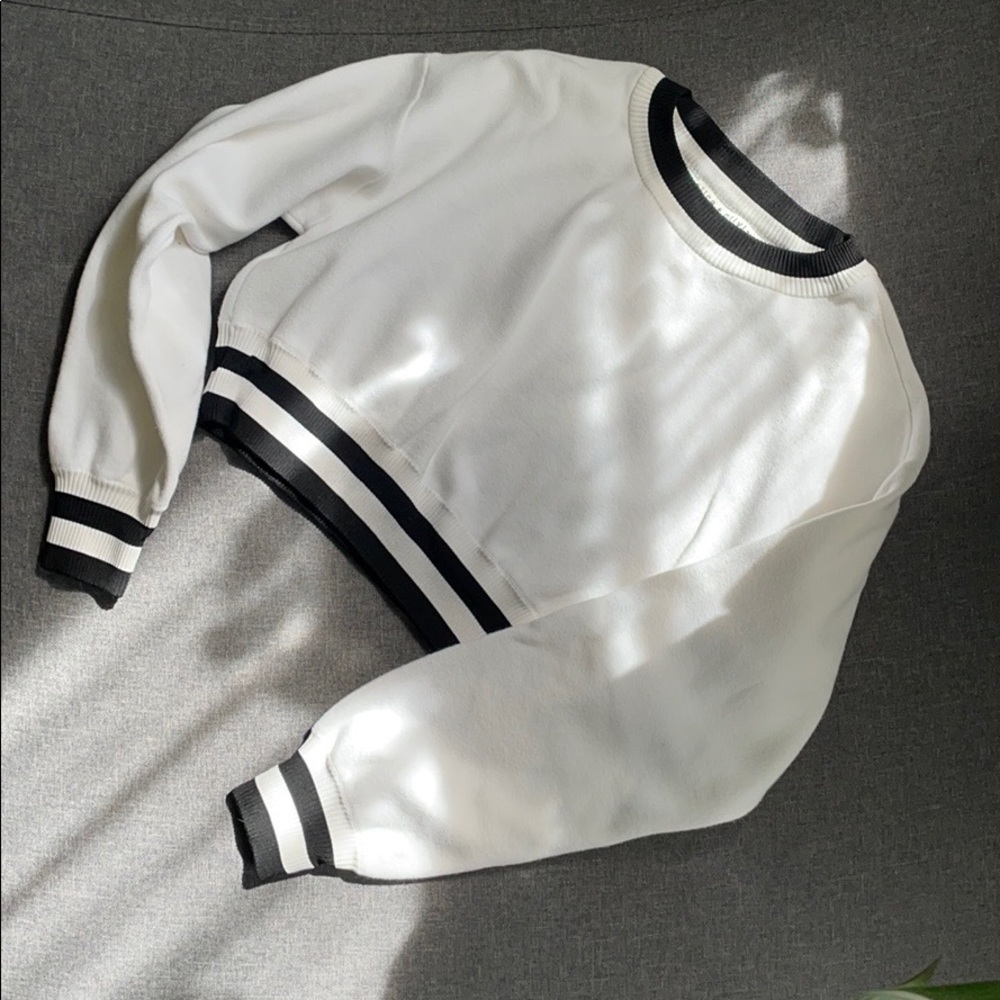 Alice + Olivia cotton sweater cropped jumper white